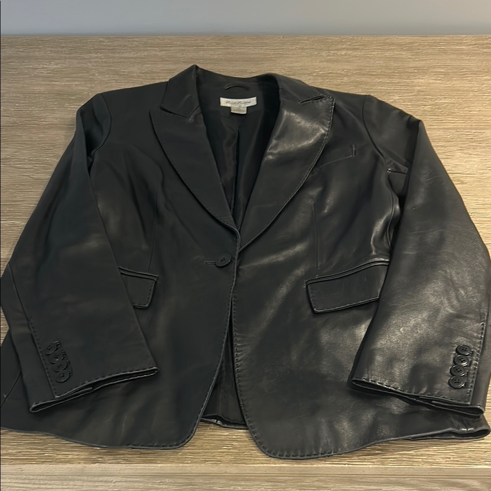 Brooks Brothers Black Leather Jacket
